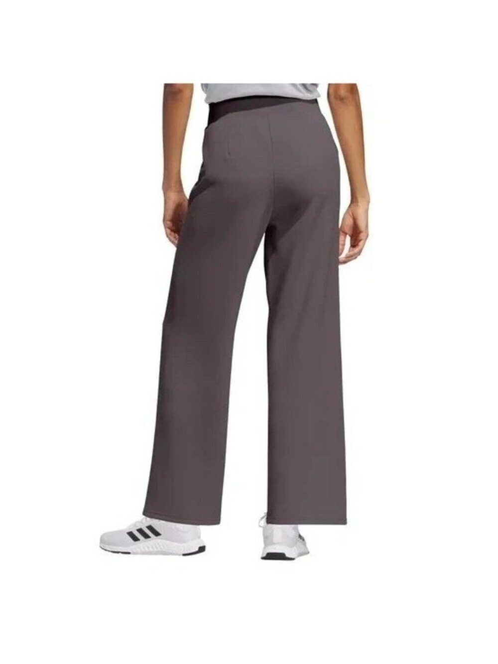 NWT Adidas Women's L Brown Wide-Leg Pants Scuba Pullon F1090 - Picture 2 of 15